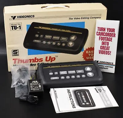 Vtg 1992 Videonics Thumbs Up Home Video Editor Model TU-1 W/ Original Box • $145.95