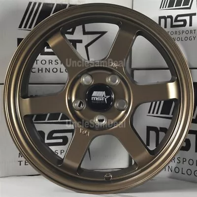 15x7 20 OFFSET 5x100 MST MT01 MATTE BRONZE TE STYLE 6 SPOKE SPORT WHEEL SET OF 4 • $531