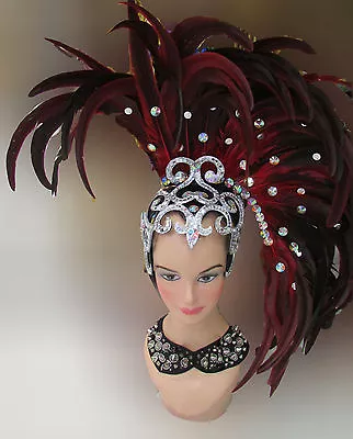 Da NeeNa H097 Feather Vegas Cabaret Showgirl Drag Headdress • $316.48