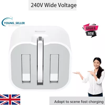 Power Adapter Fast Charger USB-C Plug Uk Fast Quick Socket Pin Supply 20-Watt UK • £10.99