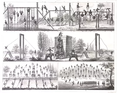 1844 Military Gymnastics Agility Exercises Rope Ladder Climbing Balance Beam • $19.49