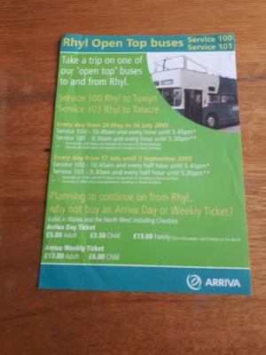 £1.50 • Buy Rhyl Open-Top Buses, Flyer 2005.