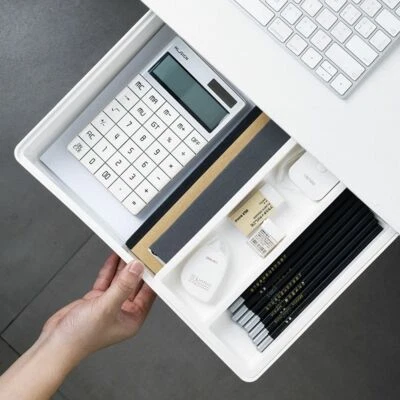 $27.79 • Buy Self-Adhesive Under Desk Drawer Hidden Storage Box Makeup Organizer Self Stick`