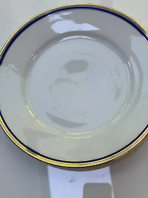 Vintage Richard Ginori Palermo BLUE Gold White  10 1/4  Diameter DINNER PLATE • $25