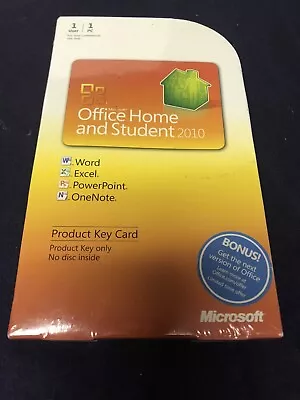 Microsoft Office Home And Student 2010 Full Retail Windows Key Card 1 PC License • $88.99