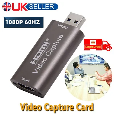 1080P HD Audio Video Capture Card 4K 60Hz HDMI To USB 2.0 Video Capture Device • £6.99