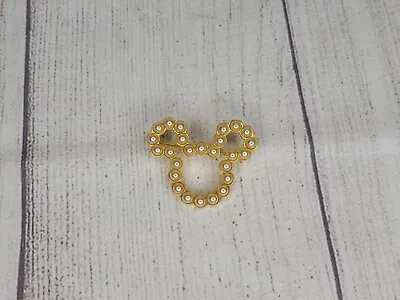 Vintage Disney Mickey Mouse Faux Pearl Gold Tone Brooch • $12