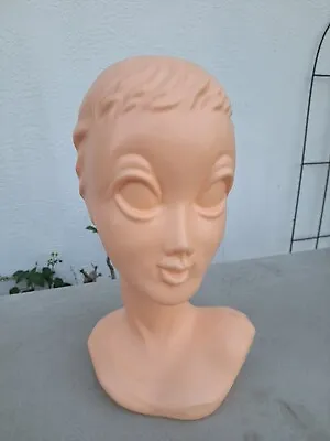 Vintage 15  High Plastic Twiggy Bust Mannequin Coin Bank • $70