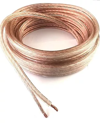 Clear 12 AWG True Gauge 100 FT Pure Copper Marine Car Audio Speaker Cable Wire • $49.95