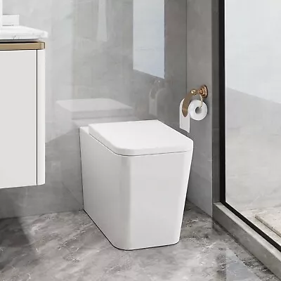 Back To Wall BTW Toilet Square One Piece WC Soft Close Seat & Concealed Cistern • £139.99