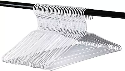 Metal 100 White Wire Hangers 18  Standard White Clothes Hangers (100 White) • $45.79