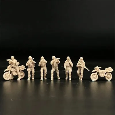 1/72 Scale Model Middle East War 6 Motorcycle Soldier Figures Military Miniature • $15.50