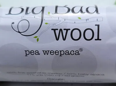 Big Bad Wool Pea Weepaca Yarn For Babies Alpaca Merino Blend FREE SHIPPING! • $14