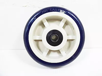 P&H 6 X2  Polyurethane Blue Caster Wheels On Plastic 1/2  Arbor Roller Bearing • $11.99