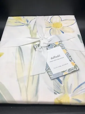 Pottery Barn DAFFODIL Shower Curtain Organic Cotton Fabric Rebecca Atwood Floral • $69.95