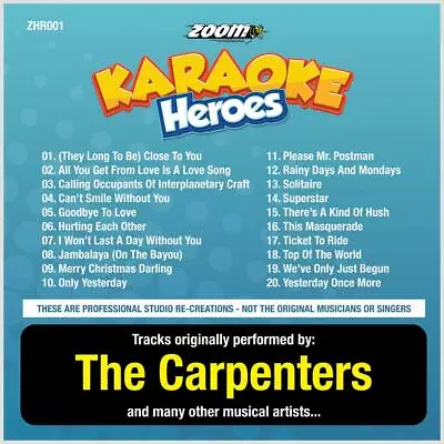 Carpenters Karaoke CDG Disc - Zoom Karaoke Heroes Vol 1 20 Tracks CD+G ZHR001 • £6.99