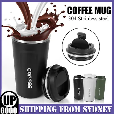 $14.59 • Buy Insulated Travel Coffee Mug Cup Thermal Flask Vacuum Thermos Stainless Steel AU