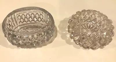 Two 1800's Antique Glass OPEN MASTER SALT Dish Dip Cellar • $15.99