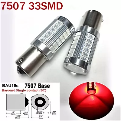 2pcs Red Rear Turn Signal Light BAU15S 7507 PY21W 33 LED Bulb A1 LAX • $15.50