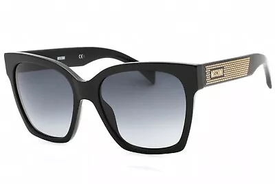 MOSCHINO MOS015/S 807 9O Sunglasses Black Frame Dark Grey Lenses 56mm • $61.89