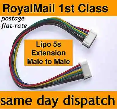 JST-XH Male To Male Lead Eg. For Lipo Balance 1s 2s 3s 4s 5s 6s 7s 8s Connector • £3.50