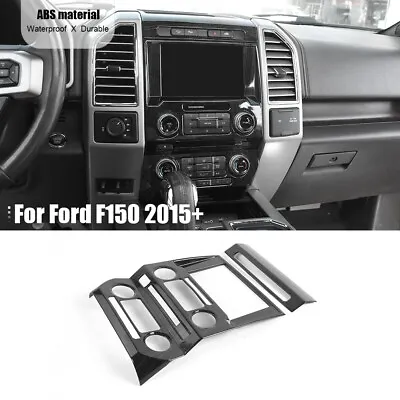 2x Center Dash Radio Navigation Panel Bezel Trims For Ford F150 Black Wood Grain • $39.99