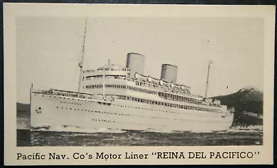 REINA DEL PACIFICO  Pacific Steam Navigation  Vintage 1939 Photo Card  CD23MS • £4.99