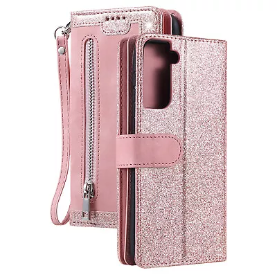 $19.61 • Buy For Samsung S22 S21 FE S20 Ultra S10 S9 S8 Plus Case Zipper Leather Wallet Cover
