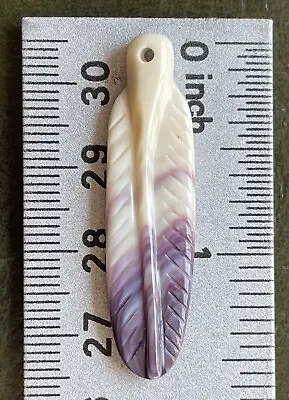 5291 Feather Wampum Bead Quahog Face Drilled • $16