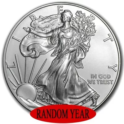 Random Year - American Silver Eagle 1 Oz .999 Fine Silver $1 Coin BU - In Stock • $36.69