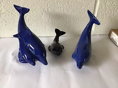 £9 • Buy Three Dolphins Ornaments Park Rose Pottery Bridlington