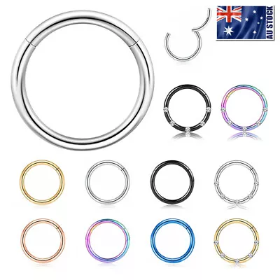 Surgical Steel Hinged Segment Hoop Ring Sleeper Lip Ear Nose Body Piercing 1PC • $5.09