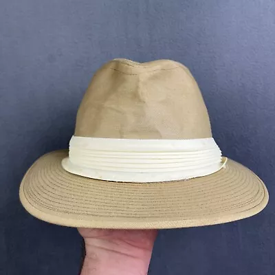 Vintage Stetson Hat Mens Extra Large Beige Mallory Fedora Ribbon XL Made In USA • $60