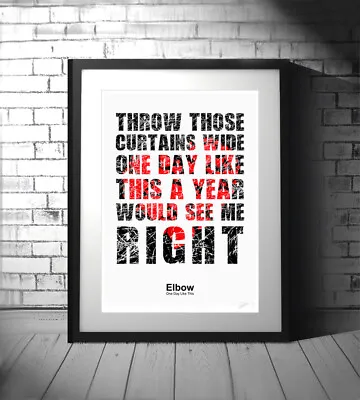 £9.99 • Buy Elbow ❤ One Day Like This ❤ Song Lyric Poster Limited Edition Print - 3 Sizes