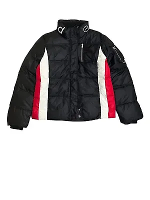 Vintage Ecko Red Puffer Down Jacket Adult Size Large Black Womens Y2K • $60