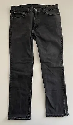 Levis 511 Mens 36x30 (34x28) Slim Fit Black Low Rise Straight Leg Denim Jeans • $19.99