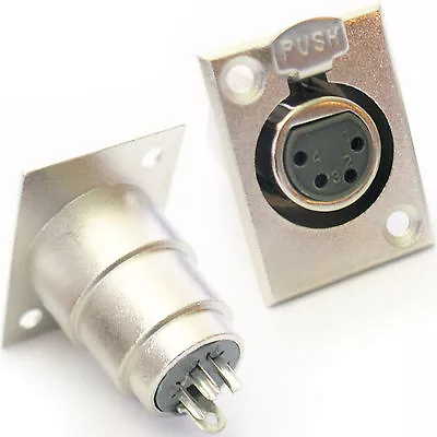 XLR 4 Pin Pole Female Solder Connector Chassis Patch Panel Mount Module Socket • £4.49