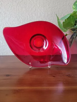 Vintage Viking Epic Red Glass Bowl Dish Cadmium Glows • $18