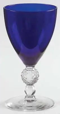 Morgantown Golf Ball Cobalt Blue  Claret Wine Glass 822581 • $109.95