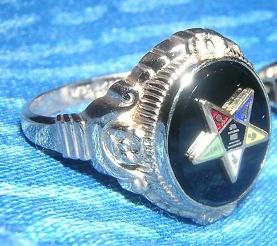 1~ His-OR-Hers Black Onyx 1/30 14k R.G.P. EASTERN STAR Class RING OES • $30