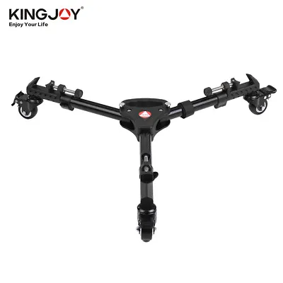 KINGJOY VX-600 Flexible Tripod Dolly 3 Wheels Photography Heavy Duty Tripod Legs • £36.99