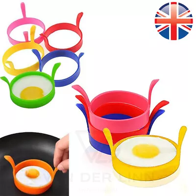 SILICONE EGG RINGS CHOOSE YOUR OWN COLOUR Fried Fryer Oven Poacher Pancake • £3.88