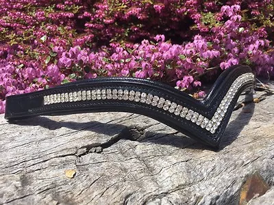 $35.76 • Buy V Shaped Browband Crystal Browband  Xfull Full Cob Pony Brown Or Black Leather