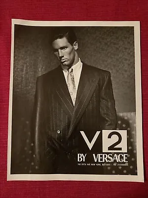 V2 By Versace Designer Men’s Clothes 1991 Print Ad - Great To Frame! • $6.95