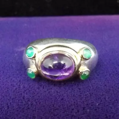 David Yurman Amethyst And Chrysophase Ring(42557-Designer-KS) • $399.95