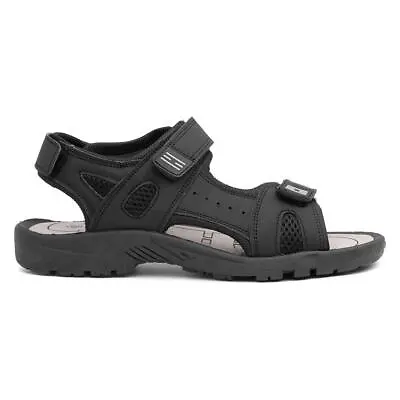 Red Fish Mens Sandals Black Adults Sport Easy Fasten Mesh Open Toe Edward SIZE • £14.99