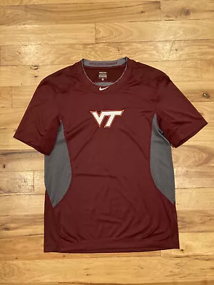 Nike Dri Fit Pro Combat Fitted Virginia Tech Jersey  Stretch T-shirt Mens Small • $22.50