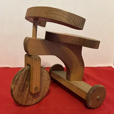Wooden Tricycle Moving Wheels Handle Bars 9 Inches • $12