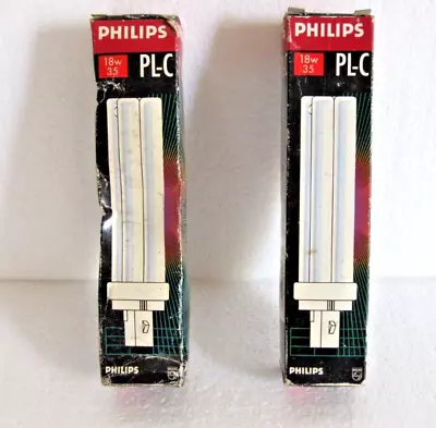Philips PL-C 18W/35 CFL Bulb 2 Pin G24d2 Lamp Bulb Light Double Fluorescent Tube • $9.59