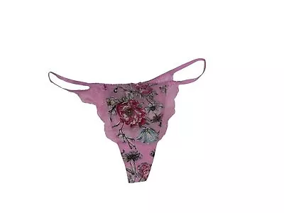 Victoria's Secret Dream Angels Floral Embroidery V-String Panty Color Purple NWT • $19.99